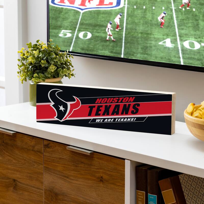 Houston Texans Wooden Tabletop Mantel Shelf Sign - 5" x 18"