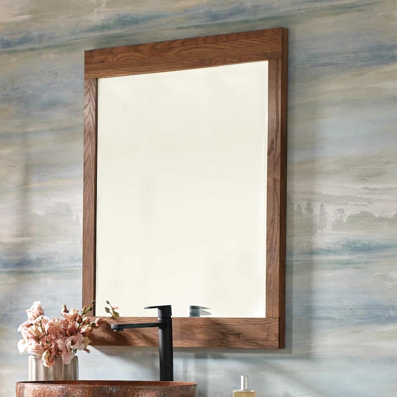 Winemaker Reclaimed Wood Beveled Glass Mirror