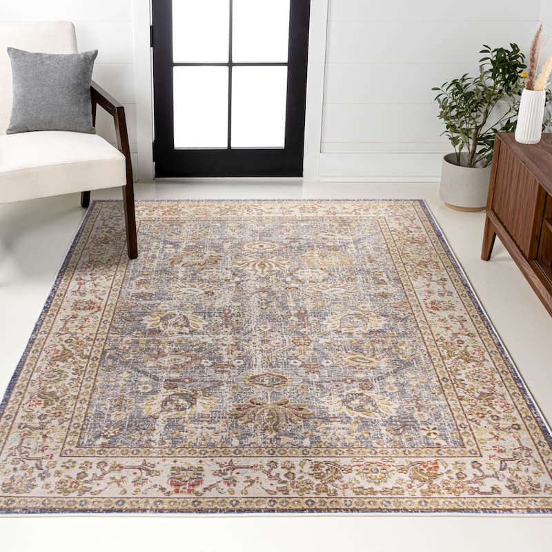 JONATHAN Y Khilana Modern Faded Peshawar Area Rug - 2 X 8 - Grey/Ivory