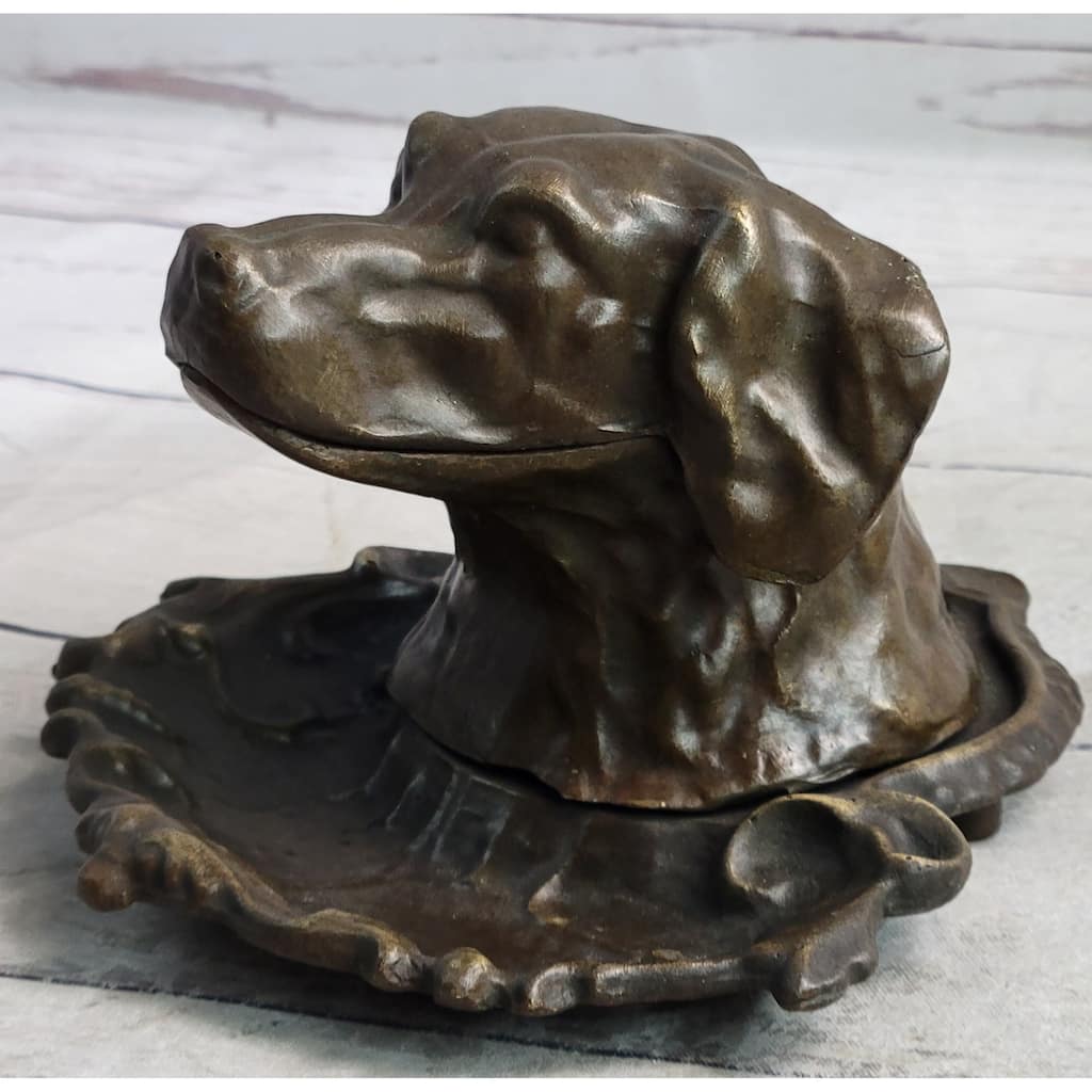 Labrador Retriever Dog Puppy Incense Burner Bronze Metal Sculpture Original Art