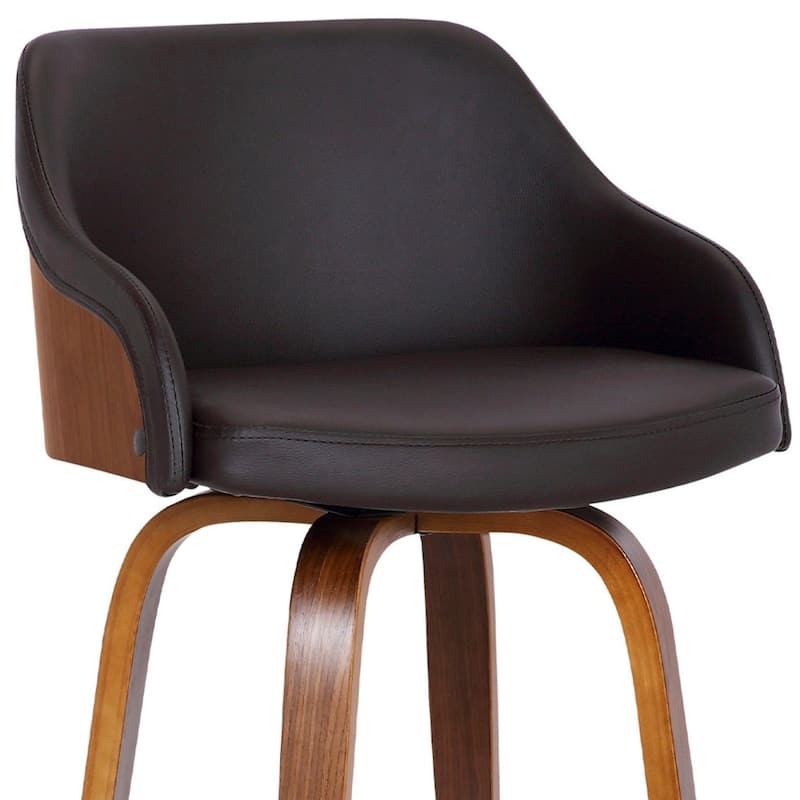 Fabric Swivel Counter Bar Chair with Arms, Iron Frame and Footrest - 20.5” x 19.5” x 35” (D x W x H)