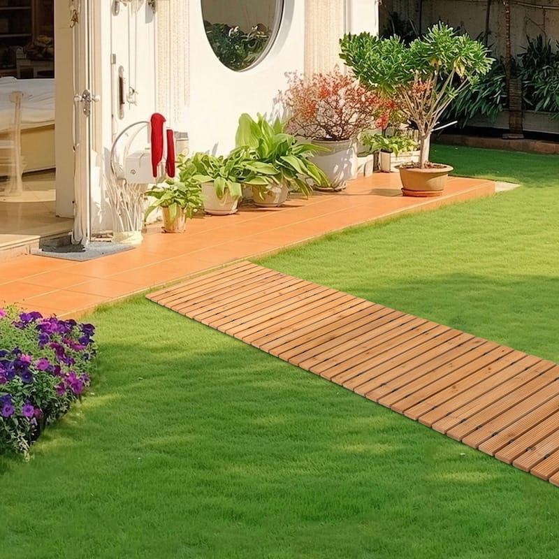 ​​COSIEST Roll-Out Cedar Garden Pathway with 6FT 8FT 12FT