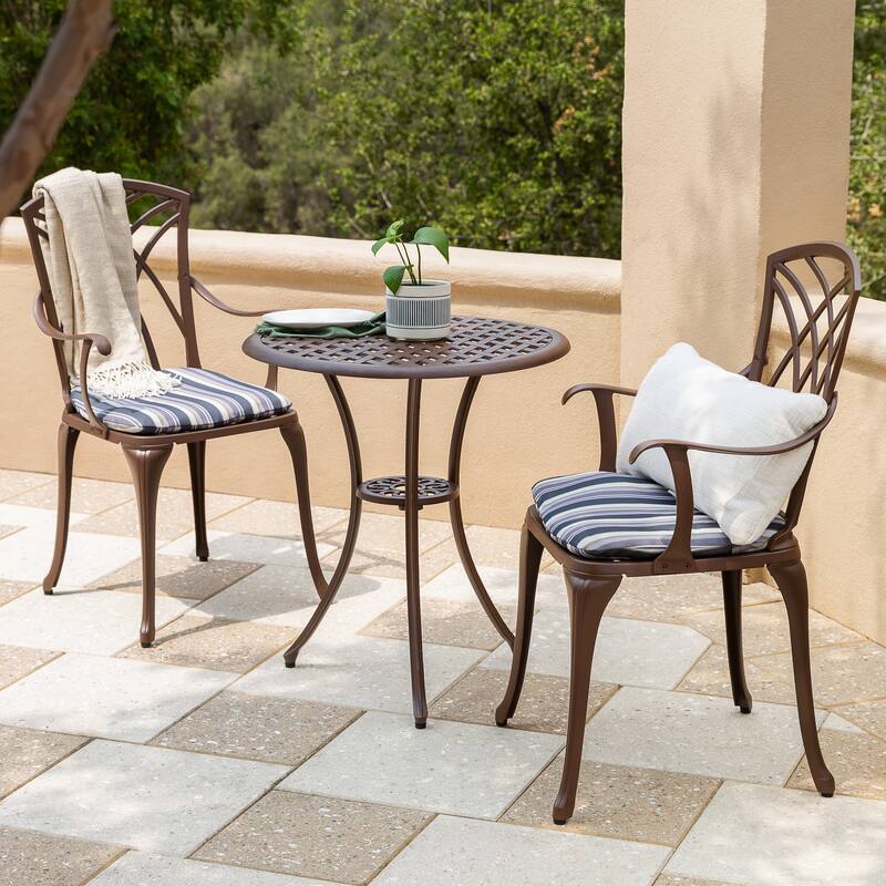 Kinger Home Ekta 24-Inch Patio Bistro Sets 3 Piece Cast Aluminum