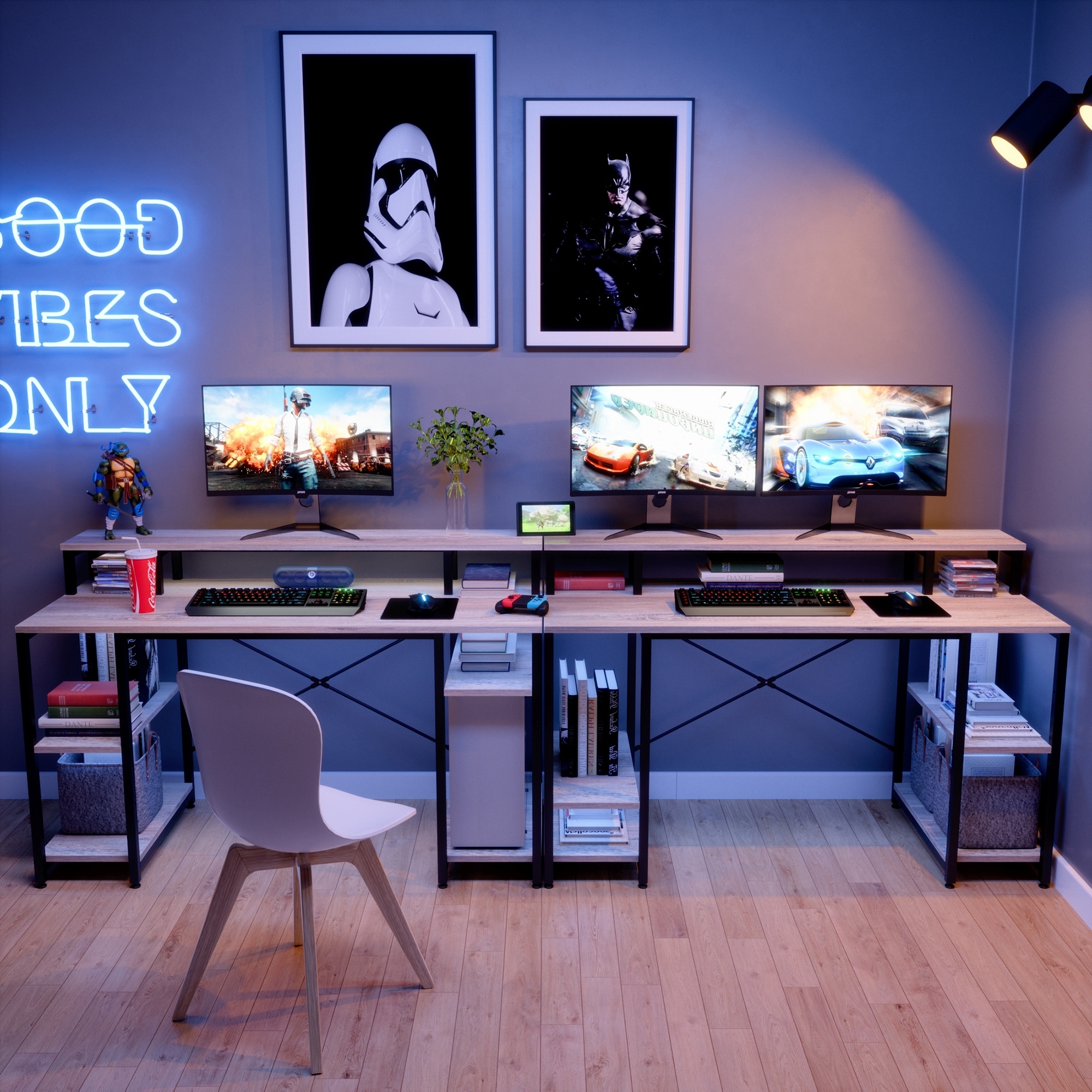 Double monitor best sale computer table