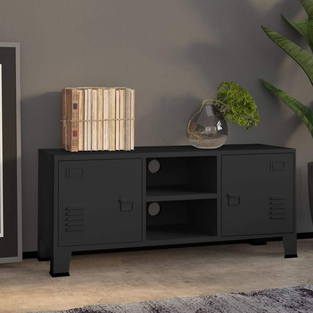 vidaXL TV Stand TV Console Sideboard TV Unit Home Media Unit Cupboard Metal - 41.3" x 13.8" x 16.5"