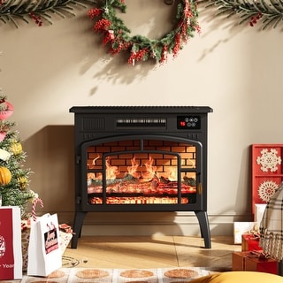 Freestanding Electric Fireplace Heater with Realistic 3D Flame - N/A