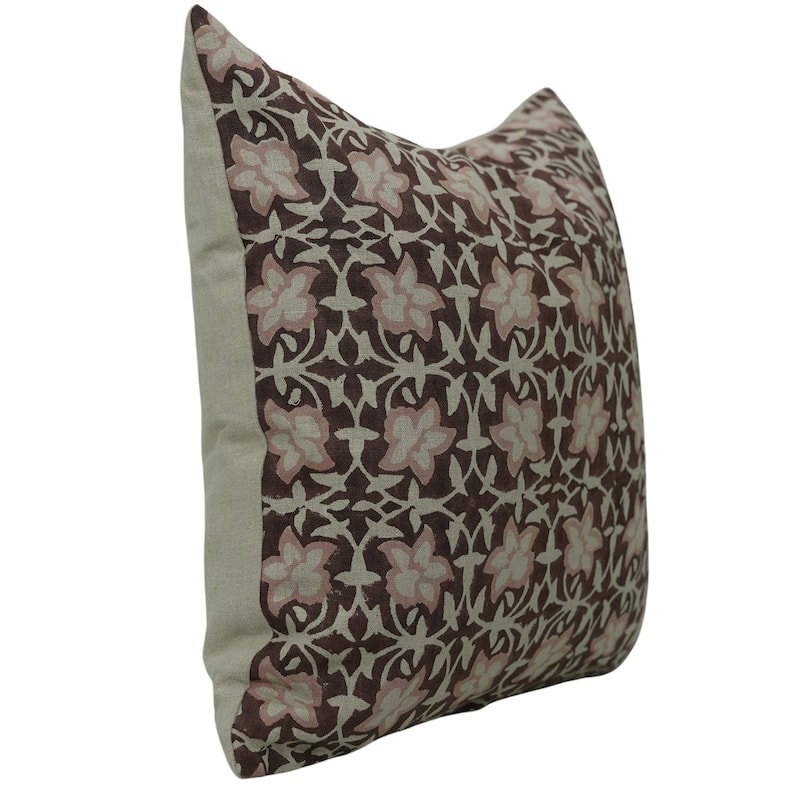 Linen Bohemian Block print pillow Cover- Chudamani