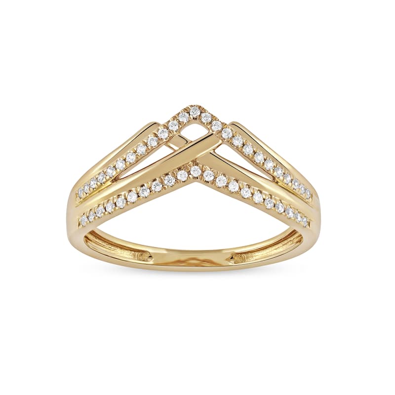 1/8ct TDW Diamond Contour Wedding Band in 10K Gold for Women