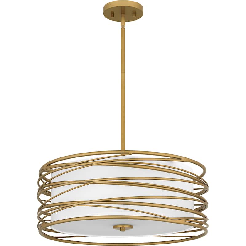 Spiral 3-Light Light Gold Pendant Light