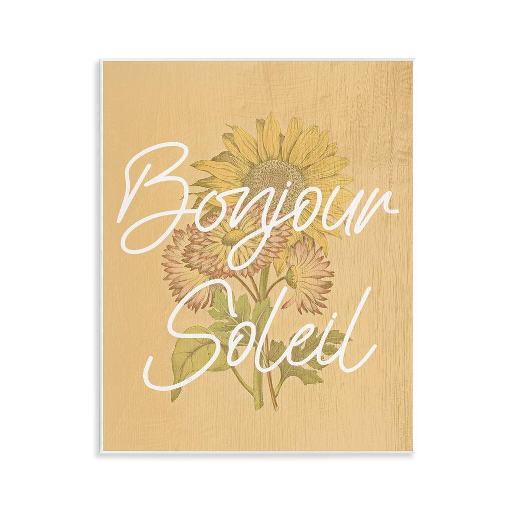 Stupell Hello Sunshine French Phrase Wall Plaque Art Design By Lil' Rue