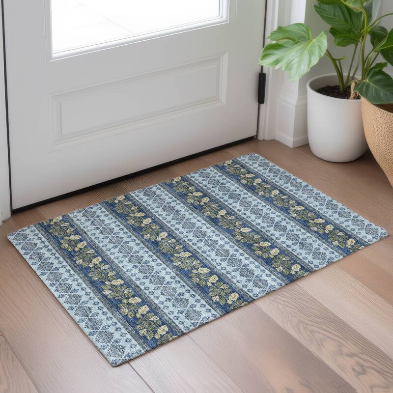 Machine Washable Indoor/ Outdoor Stripe Sochi Chantille Rug