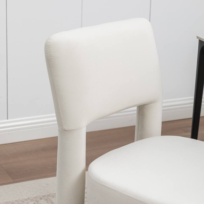 SEYNAR Modern Velvet Upholstered Armless Dining Chair Set of 4