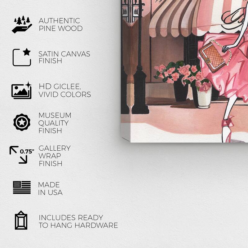 Wynwood Studio Fashion and Glam Total pink look Pink and Light Pink Glam Wall Art Canvas Print
