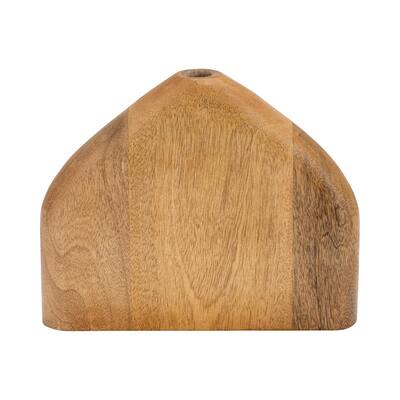 Sagebrook Home Wood, 9"H Tapered Vase, Brown, Novelty, Mango Wood, Contemporary, 9"H, Solid Color