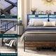 preview thumbnail 50 of 94, Farmhouse Wood Platform Bed Frame with Charged Station and LED Lights