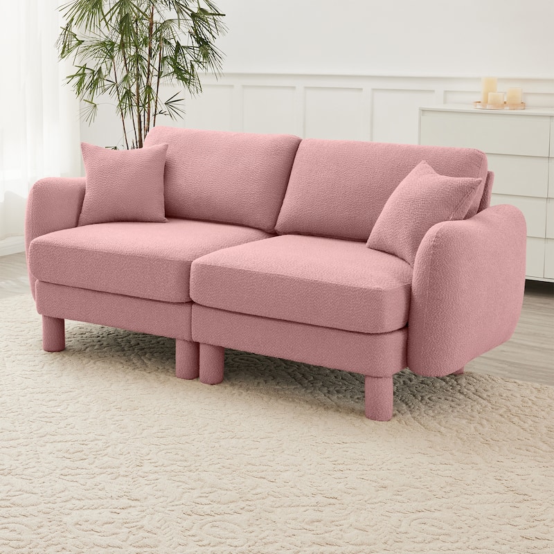 Loveseat Sofa, 78" 2-Seater Upholstered Couch Modern Sectional Couches with Shell-shaped Armrests for Living Room