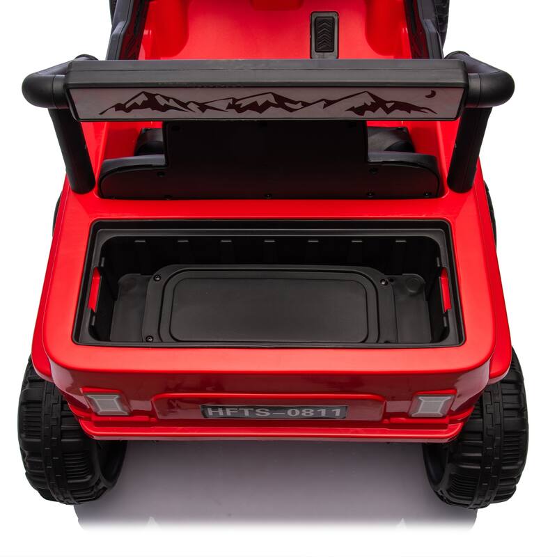 12V Kids Ride On 6-Wheel Electric Truck Car with Parents Control, 4 Motors, LED Lights, Music & Bluetooth, USB, MP3