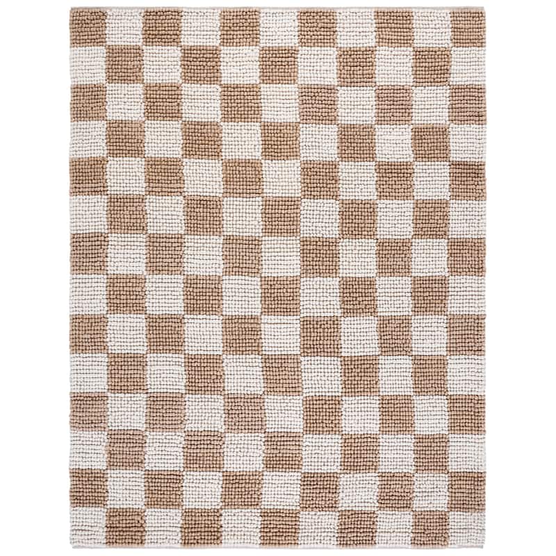 SAFAVIEH Handmade Natura Feodora Farmhouse Wool Rug - 8' x 10' - Taupe/Ivory