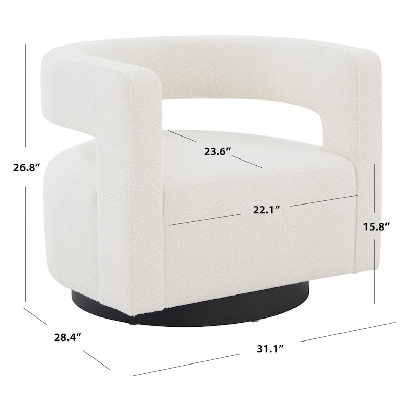 SAFAVIEH Couture Cela Swivel Chair (Fully Assembled) - 31.1" W x 28.4" L x 26.8" H - 31Wx28Dx27H