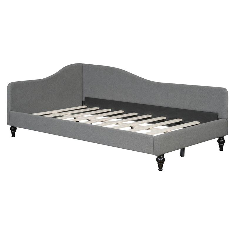 Linen Fabric L-Shaped Wooden Daybed