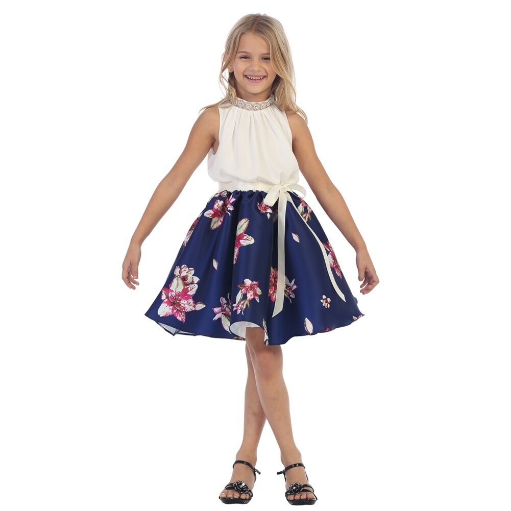 girls navy summer dress