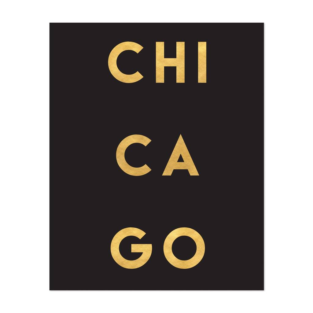 Chicago Illinois Chicago Illinois Gold City Urban Art Print/Poster