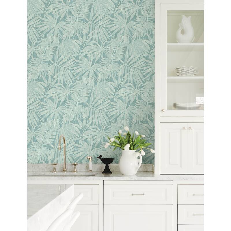 Chesapeake Sonny Light Blue Fronds Wallpaper