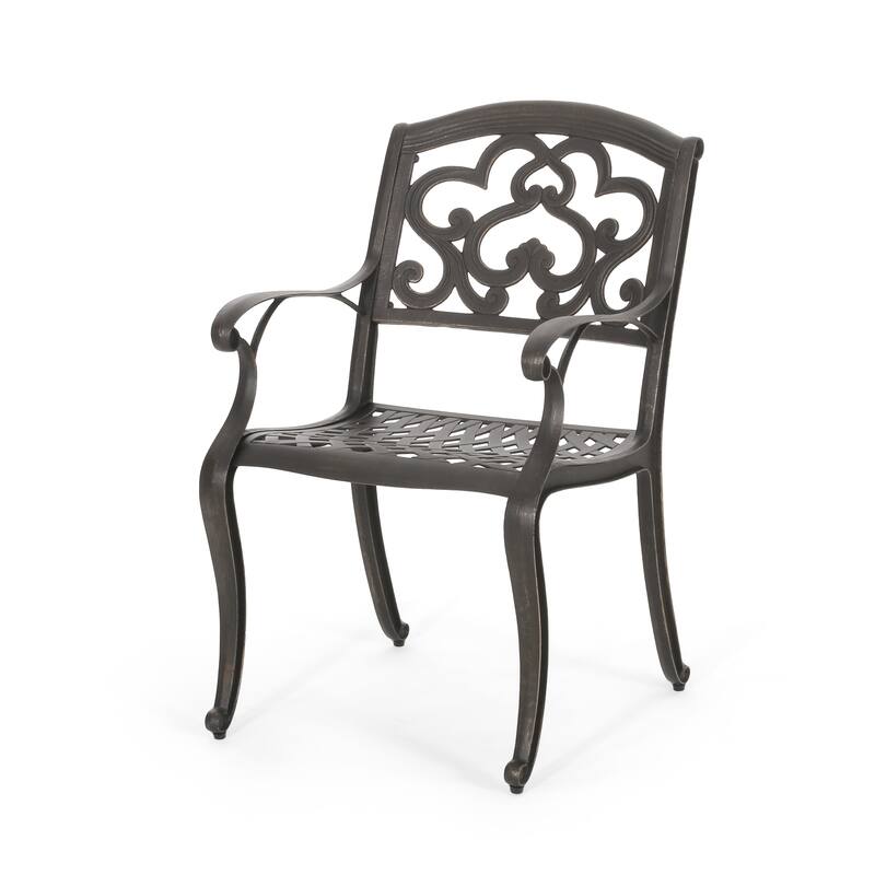 Abigal Outdoor Copper Cast Cast Aluminum Rustic Dining Collection by Christopher Knight Home