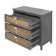 preview thumbnail 12 of 13, Natural rattan Storage Cabinet Wooden Chest with 3 Drawer