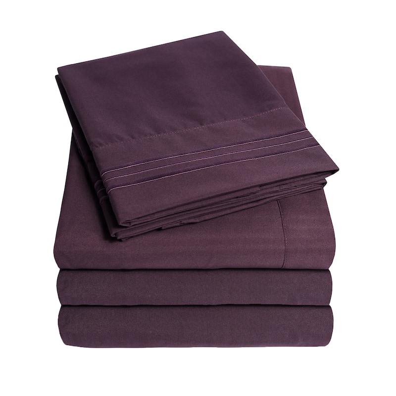 Sweet Home Collection 4 Piece Sheet Set, Ultra Soft 1800 Series, Double Brushed Microfiber