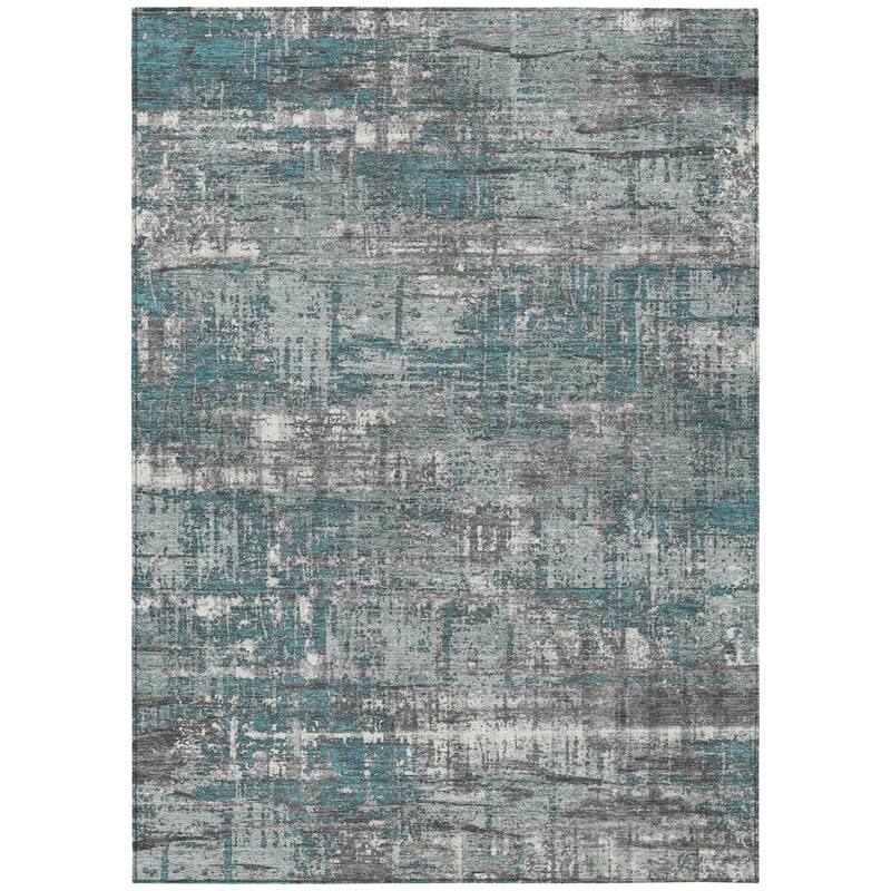 HomeRoots Geometric Transitional Rectangle Outdoor Rug
