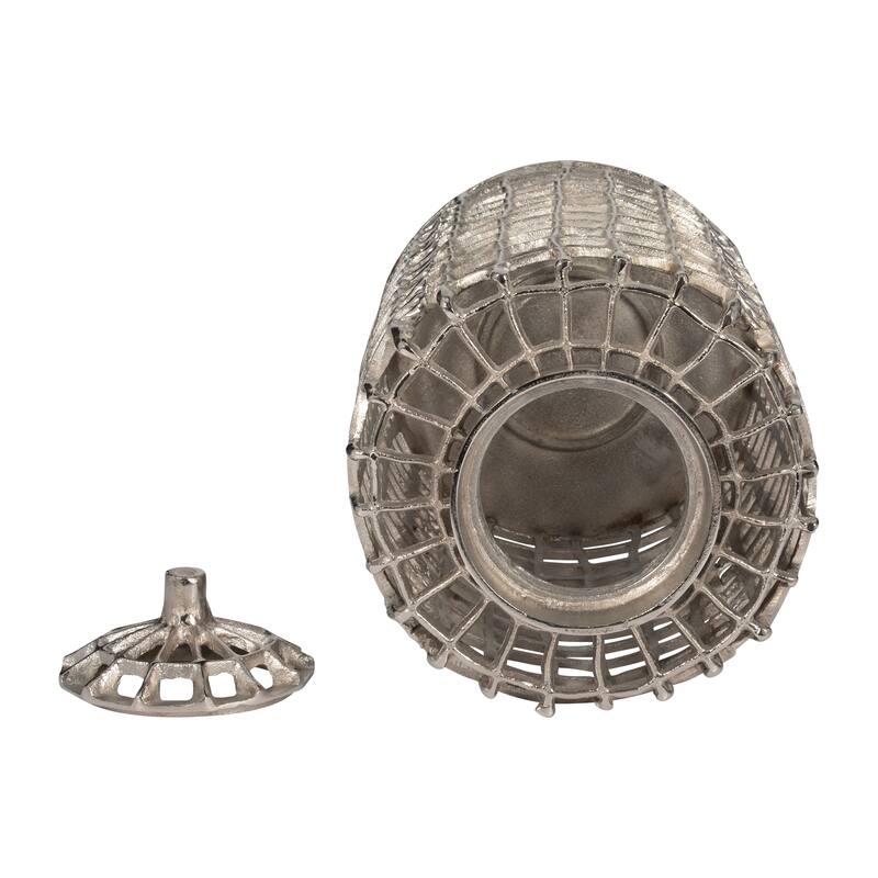 Sagebrook Home Metal Cylinder Lidded Jar