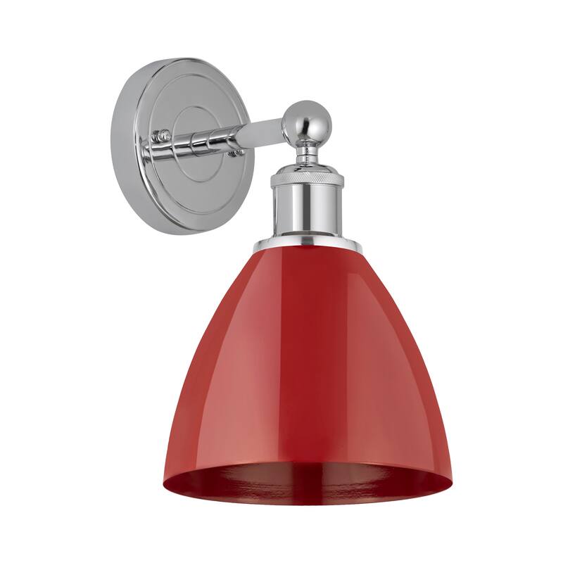 Innovations Lighting Plymouth Dome - 1 Light 8" Sconce - Polished Chrome/Red