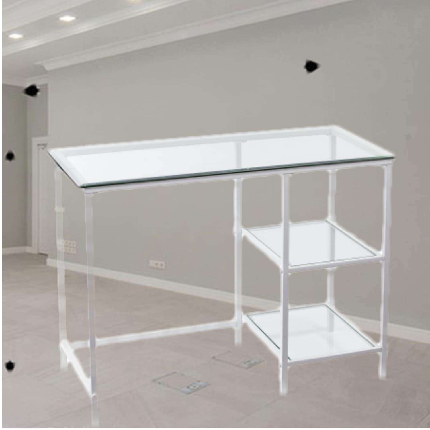 Glass top student desk discount