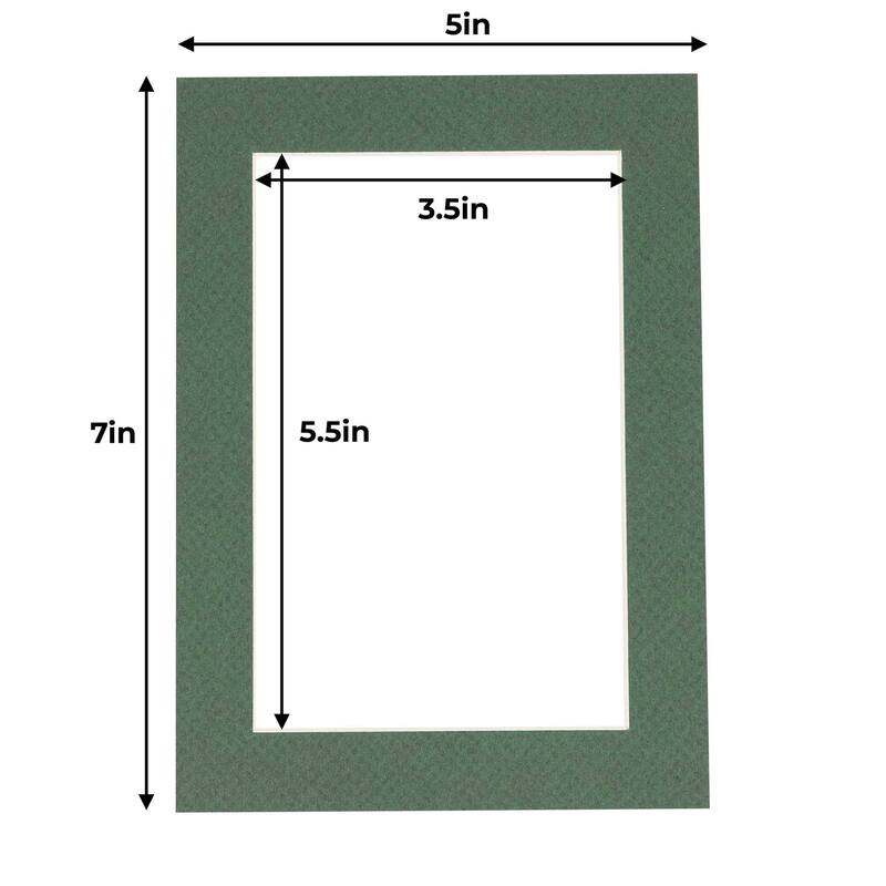 5x7 Mat for 4x6 Photo Hunter Green Matboard for Frames Measuring 5 x
