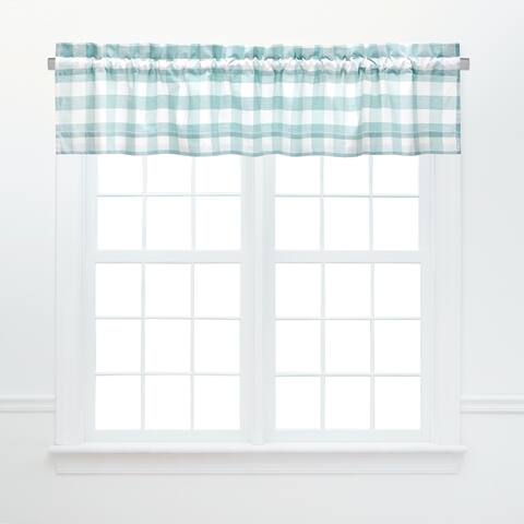 Franklin Check Cotton Window Curtain Valance Set of 2 - 15.5 x 72
