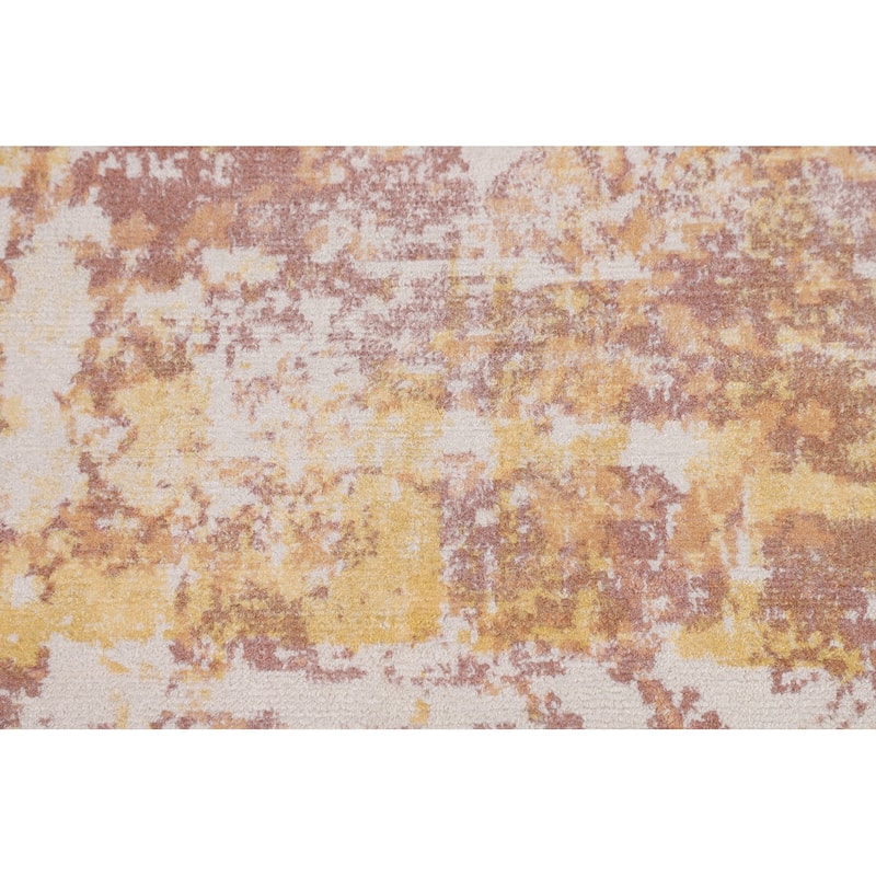 Abstract Area Rug Hand-Knotted Living Room Wool Carpet - 7'11" X 10'3"