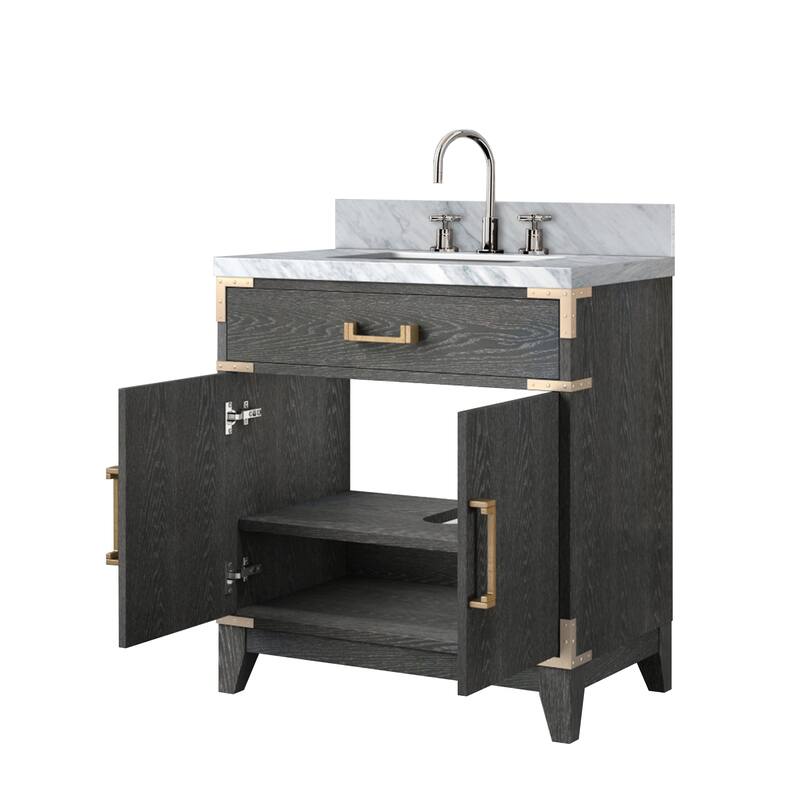 Laurel Bath Vanity Carrara Marble Top, Sink and Faucet