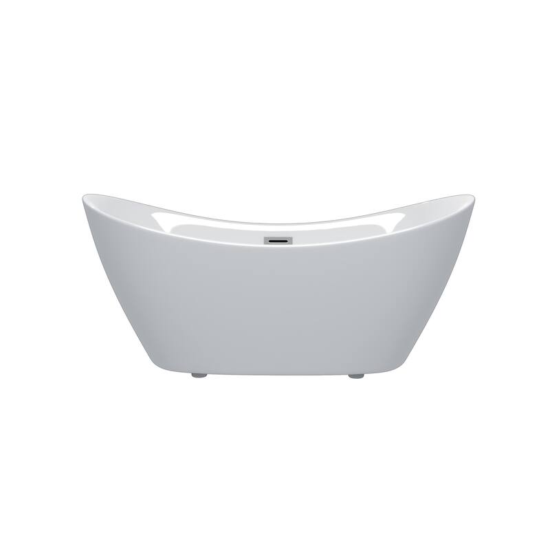 GDFStudio - Juliette Modern Freestanding Soaking Tub with Ergonomic Spa-Style Comfort - 59 "Acrylic freestanding tub