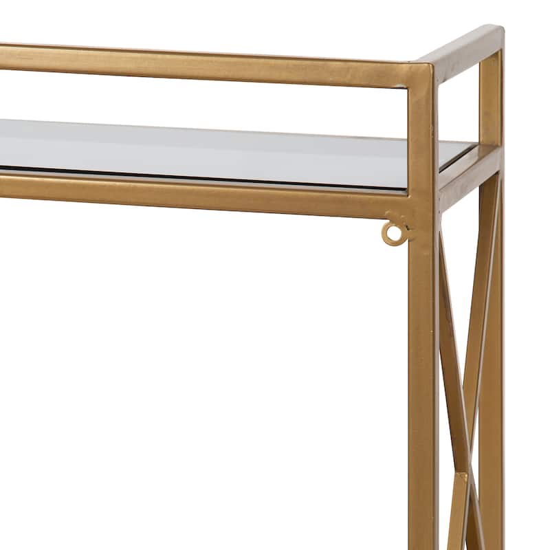 Kate and Laurel Blex Metal and Glass Wall Shelf