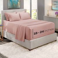 Hearth & Harbor Extra Deep Pocket Queen Sheet Set – 4 Piece, Fits Mattresses Up To 24\", Ultra Soft Microfiber, Blue Heaven