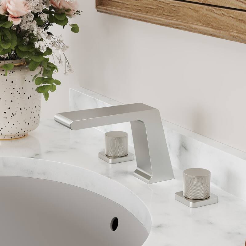 Widespread Bathroom Faucet Double Handle 3 Hole Bathroom Sink Faucet Waterfall Spout