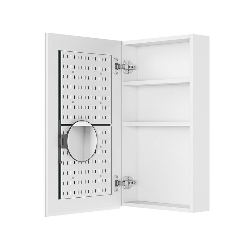 Frameless Bathroom Medicine Cabinet with Beveled Mirror Edges, Left Opening Door, Soft-Closing Hinges