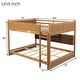 preview thumbnail 35 of 38, Queen Over Queen Size with Underbed Storage Bookcase and Charging Station, Wood Bunk Bed Frame with Panel Guardrails and Ladder