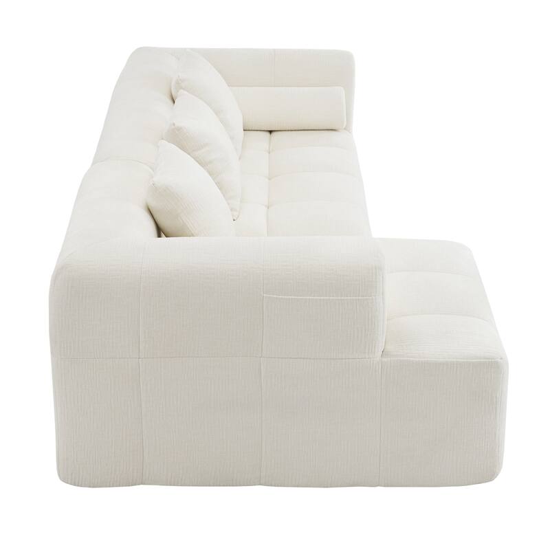 101.2" Chenille Modular Sectional Sofa with Deep Seating, Free-Combined Design and High-Density Foam Construction