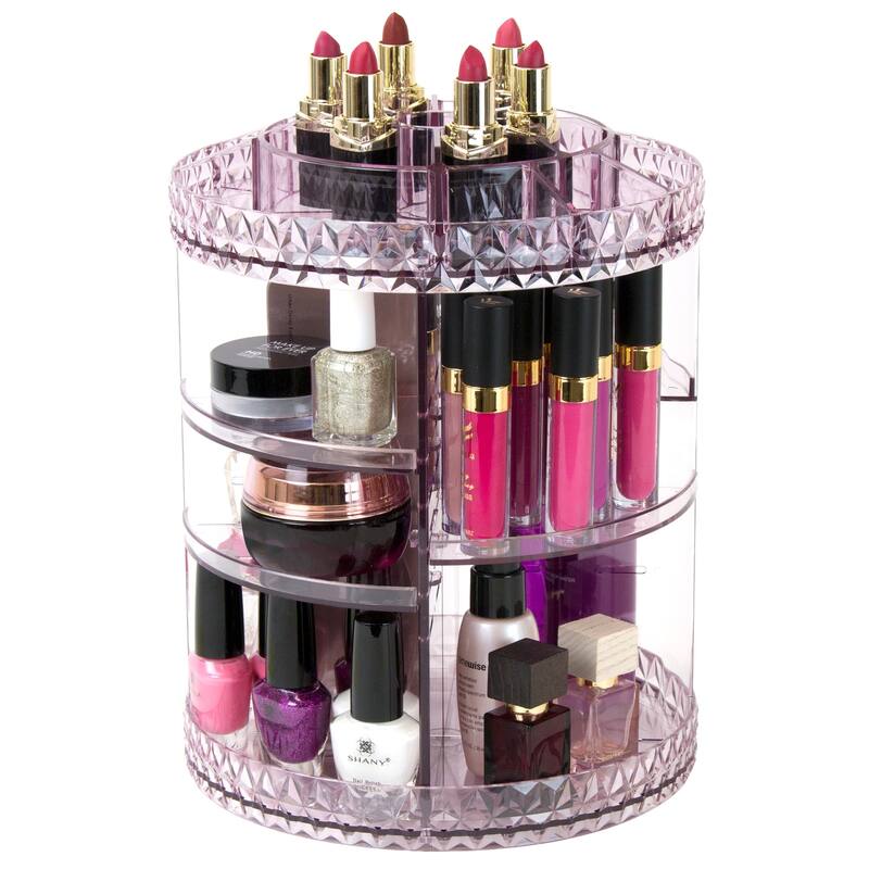 Makeup Organizer 360-Degree Rotating Cosmetic Storage Box - Pur