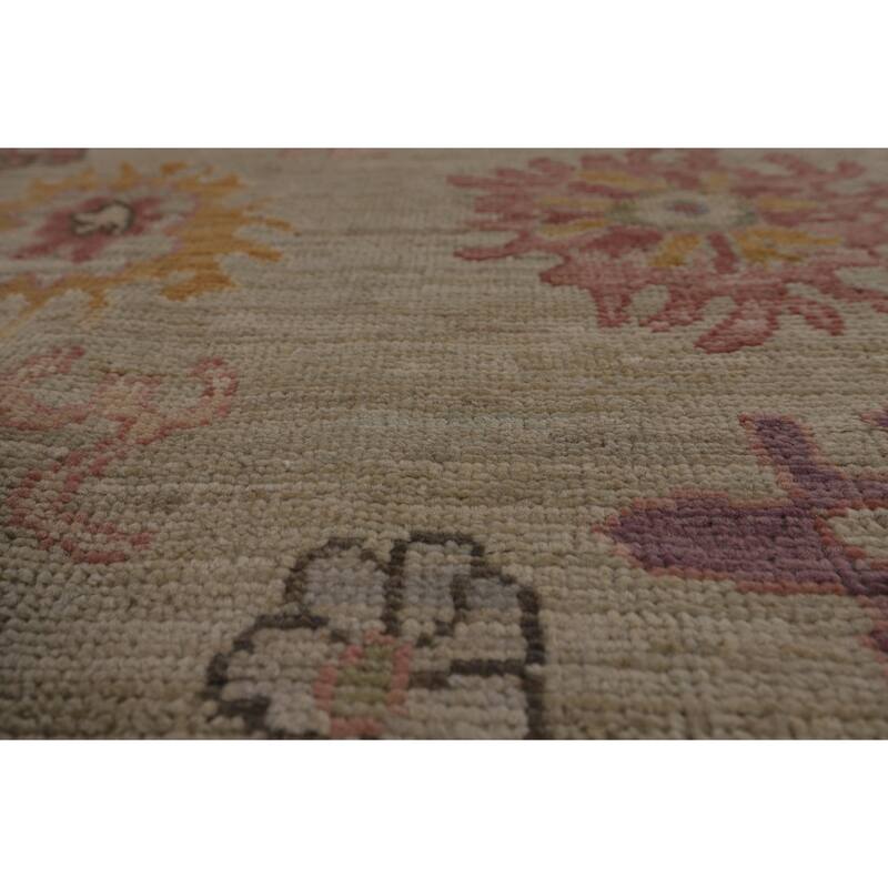 Transitional Oushak Turkish Area Rug Hand-Knotted Wool Carpet - 5'0"x 7'11"