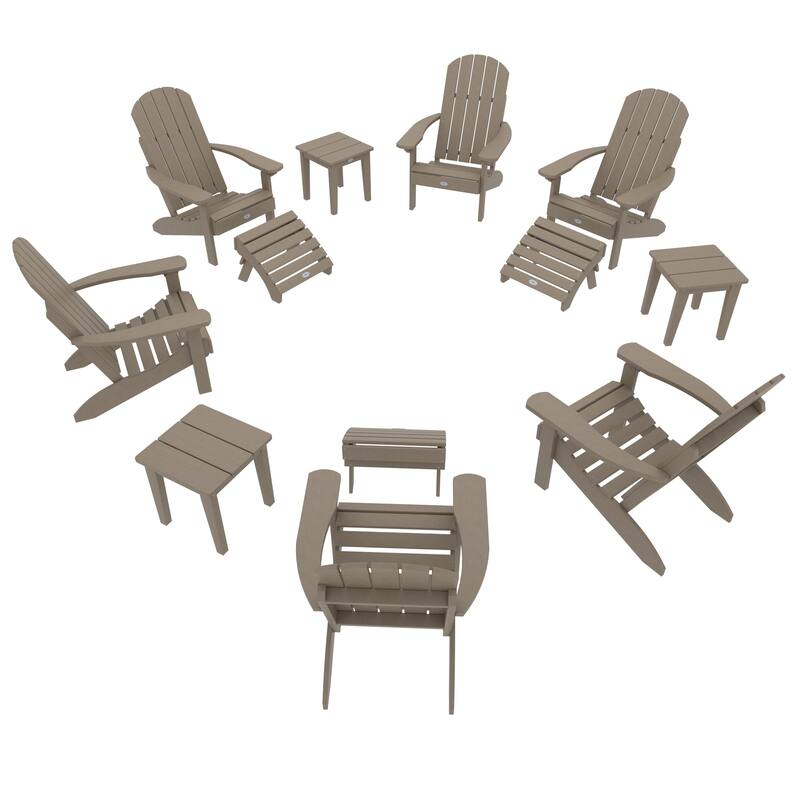 BAHIA VERDE OUTDOORS 12-Piece Adirondack Conversation Set - Cabana Tan