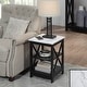 preview thumbnail 63 of 63, Copper Grove Cranesbill X-Base 3-Tier End Table with Shelves White Faux Marble/Black