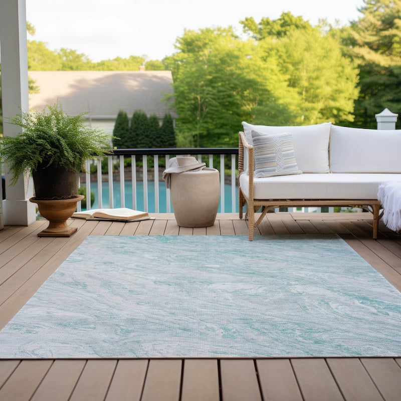 Machine Washable Indoor/ Outdoor Chantille Modern Abstract Rug